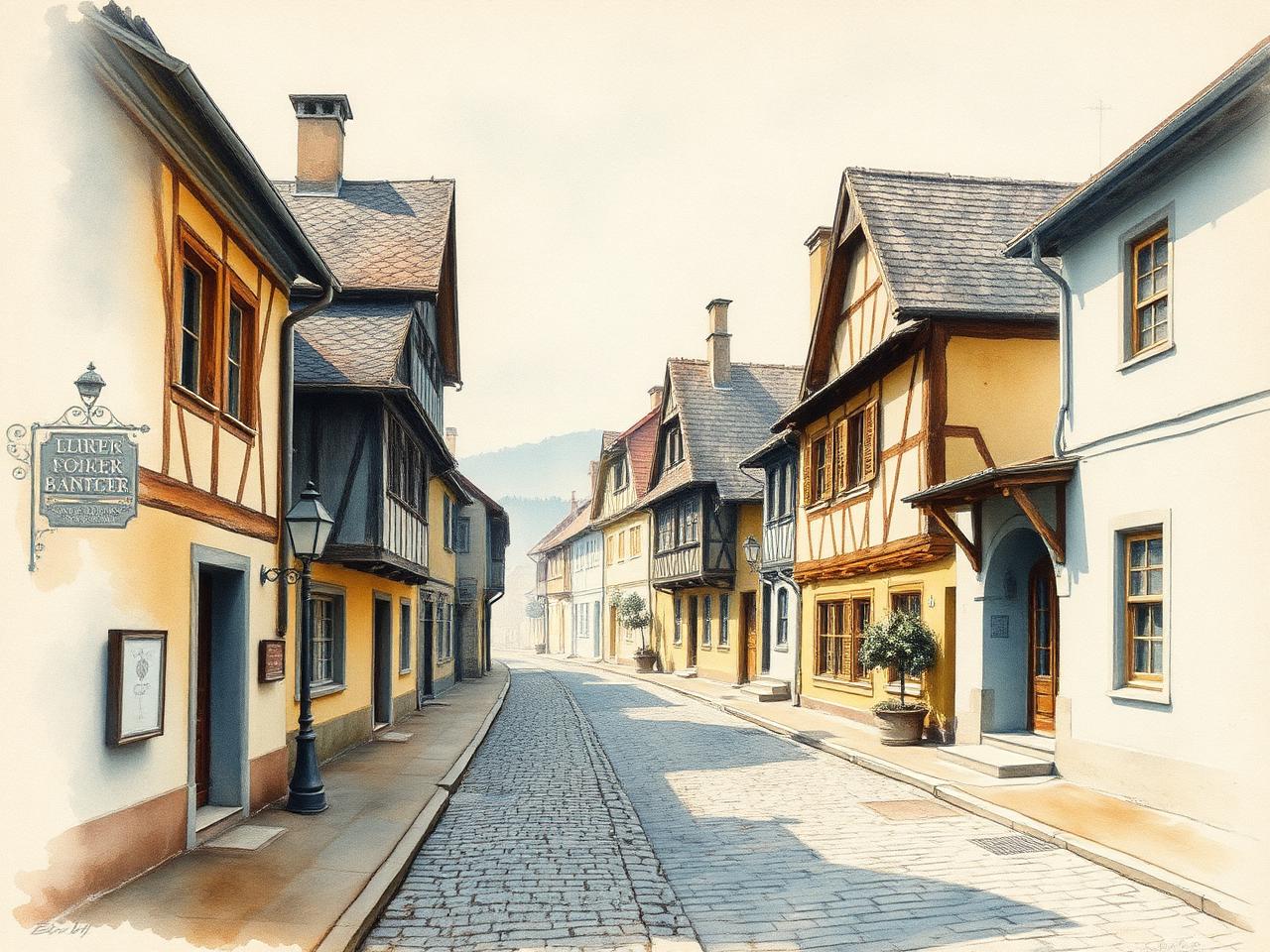 Aquarell aus dem alten Pfaffenhofen